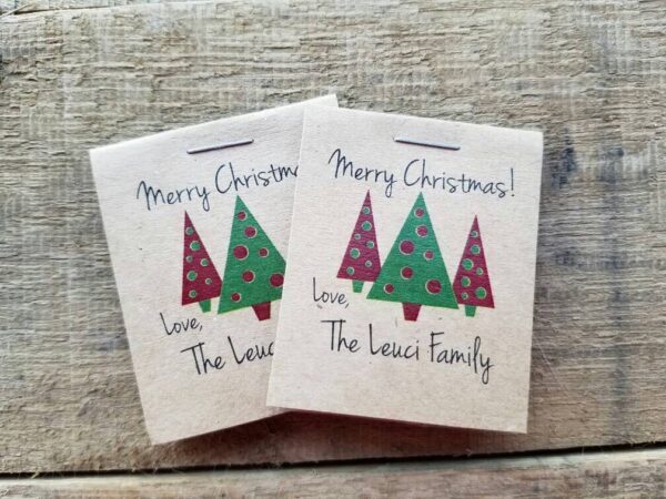 Christmas Party Favors Personalized Happy Holidays Merry Christmas Happy New Year Keepsakes Shabby Chic Rustic Flower Seed Packets - Image 4