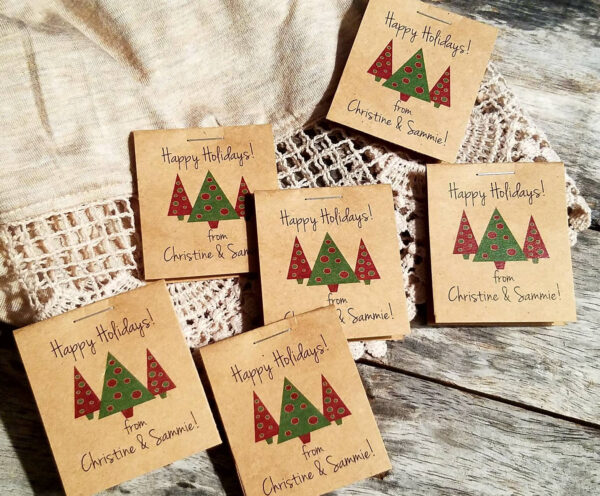 Christmas Party Favors Personalized Happy Holidays Merry Christmas Happy New Year Keepsakes Shabby Chic Rustic Flower Seed Packets - Image 6