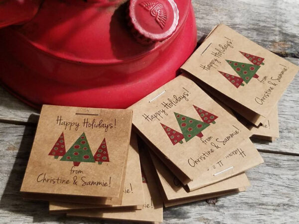 Christmas Party Favors Personalized Happy Holidays Merry Christmas Happy New Year Keepsakes Shabby Chic Rustic Flower Seed Packets - Image 7